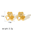 Highgrade Butterfly Pearl Earrings Titanium Steel With The Crown Pattern Electroplated
