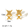 Highgrade Butterfly Pearl Earrings Titanium Steel With The Crown Pattern Electroplated