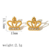 Highgrade Butterfly Pearl Earrings Titanium Steel With The Crown Pattern Electroplated