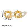 Highgrade Butterfly Pearl Earrings Titanium Steel With The Crown Pattern Electroplated