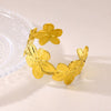 Highgrade Stainless Steel Plants And Flowers Opening Bracelet With Electroplating Treatment For Women