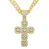 Hip Hop Alloy Cross Pendant Cuban Chain Necklace For Men With Diamond And Geometric Design
