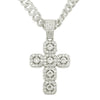 Hip Hop Alloy Cross Pendant Cuban Chain Necklace For Men With Diamond And Geometric Design
