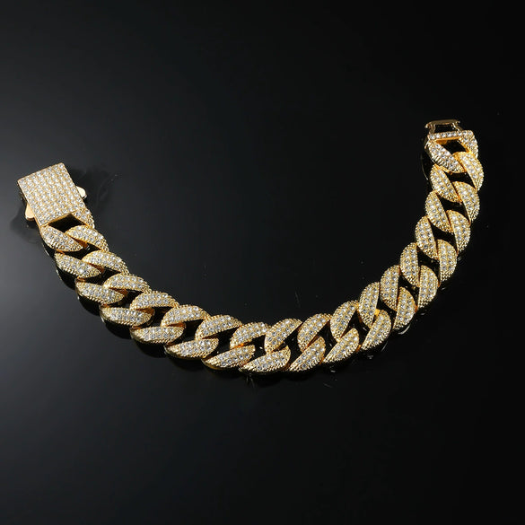 Hip Hop Alloy Geometric Bracelet With Electroplating Treatment