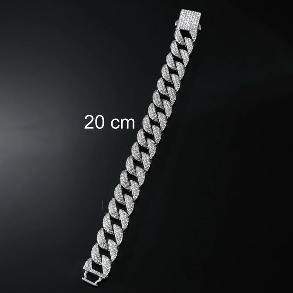Hip Hop Alloy Geometric Bracelet With Electroplating Treatment