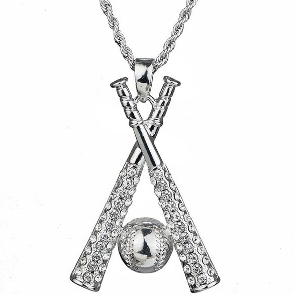 Hip Hop Baseball Bat Style Alloy Geometric Goldplated Men's Necklace