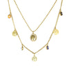 Wholesale Jewelry Hip-Hop Cool Style Devil'S Eye 304 Stainless Steel Plating Double Layer Necklaces