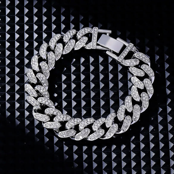 Hip-Hop Cool Style Solid Color Copper Plating Inlay Zircon K Gold Plated Rhodium Plated Unisex Bracelets