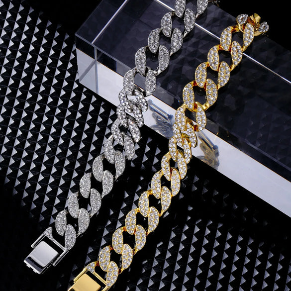Hip-Hop Cool Style Solid Color Copper Plating Inlay Zircon K Gold Plated Rhodium Plated Unisex Bracelets
