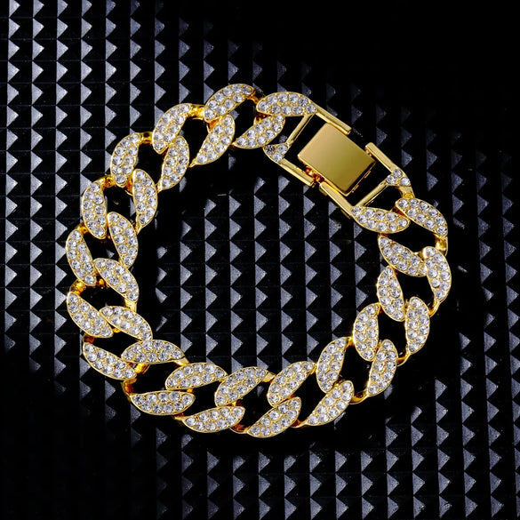 Hip-Hop Cool Style Solid Color Copper Plating Inlay Zircon K Gold Plated Rhodium Plated Unisex Bracelets