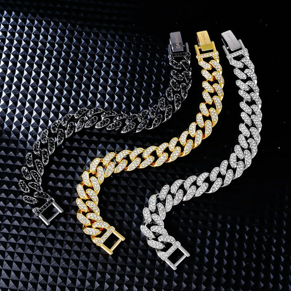 Hip-Hop Cool Style Solid Color Copper Plating Inlay Zircon K Gold Plated Rhodium Plated Unisex Bracelets