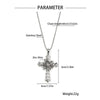 Hip-Hop Cross Wings Angel Zinc Alloy Inlay Plating Zircon Unisex Pendant Necklace