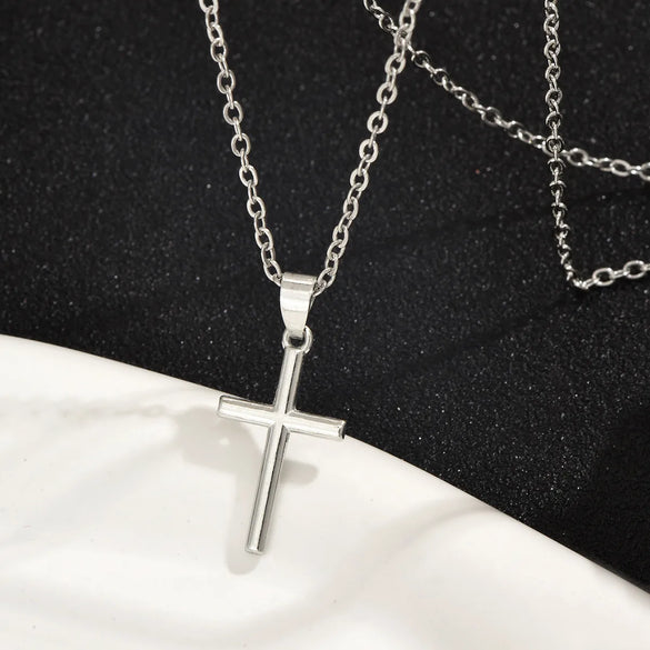 Hip-Hop Cross Copper Plating Gold Plated Pendant Necklace