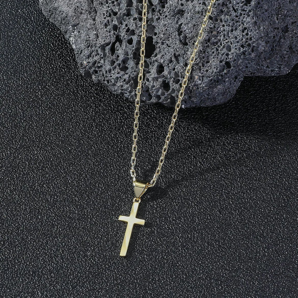 Hip-Hop Cross Copper Plating Gold Plated Pendant Necklace