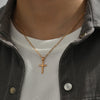 Hip-Hop Cross Copper Plating Gold Plated Pendant Necklace