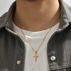 Hip-Hop Cross Copper Plating Gold Plated Pendant Necklace