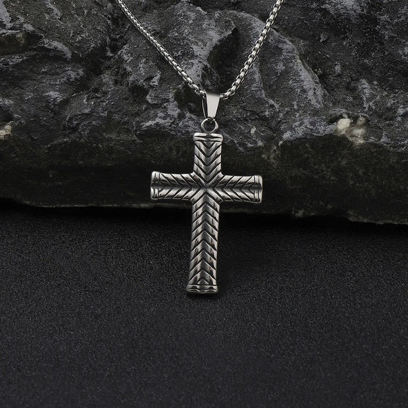 Hip-Hop Cross 201 Stainless Steel Polishing 18K Gold Plated Men'S Pendant Necklace