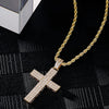 Hip-Hop Cross 304 Stainless Steel Copper Plating Inlay Zircon K Gold Plated Rhodium Plated Men'S Pendant Necklace