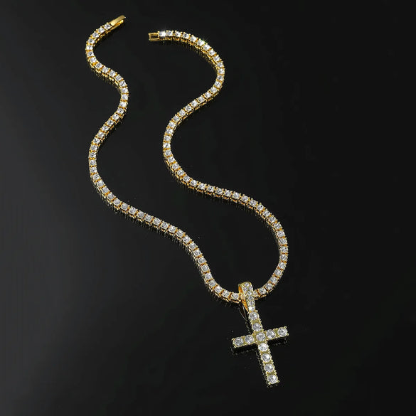 Hip-hop Cross Zircon Alloy Wholesale Pendant Necklace