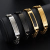 Hip-Hop Customization Laser Engraving Solid Color 304 Stainless Steel Plating Men'S Bracelets Men Chain Bracelets
