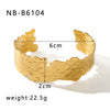 Hip Hop Exaggerated Hammer Simple Wide Open Titanium Steel Bracelet With 14K Gold Electroplating