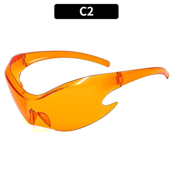 Hip-Hop Exaggerated Punk Geometric Pc Oval Frame Frameless Men'S Sunglasses