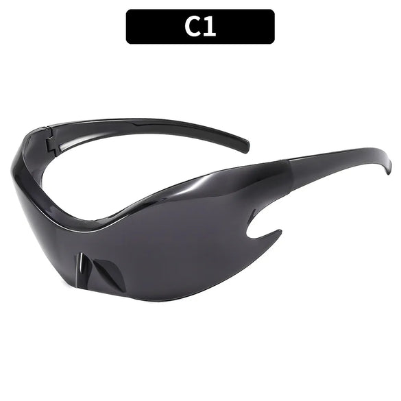 Hip-Hop Exaggerated Punk Geometric Pc Oval Frame Frameless Men'S Sunglasses