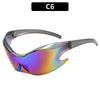 Hip-Hop Exaggerated Punk Geometric Pc Oval Frame Frameless Men'S Sunglasses