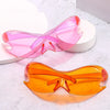 Hip-Hop Exaggerated Punk Geometric Pc Oval Frame Frameless Men'S Sunglasses