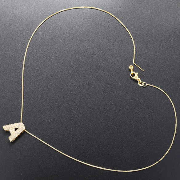 Hip-hop Exaggerated Punk Letter Copper Plating Inlay Zircon 18k Gold Plated Pendant Necklace