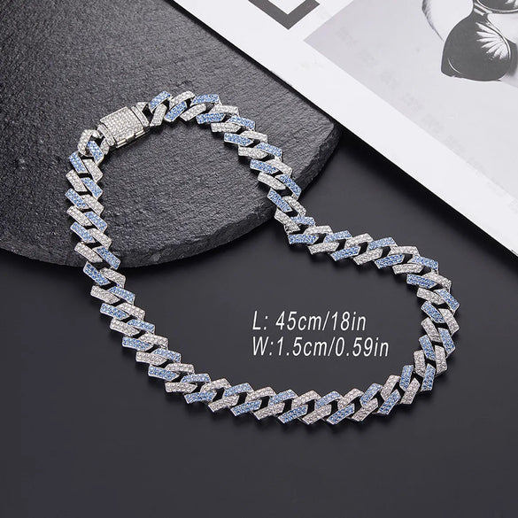 Hip-Hop Geometric Alloy Inlay Rhinestones Unisex Necklace