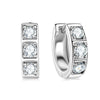 Hip Hop Geometric Moissanite Earrings 925 Sterling Silver 18K Gold Plated