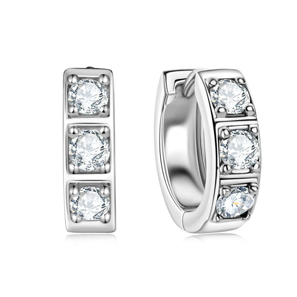 Hip Hop Geometric Moissanite Earrings 925 Sterling Silver 18K Gold Plated