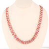 Hip Hop Geometric Rhombus Full Diamond Cuban Chain Necklace Fashion Unisex Statement Jewelry