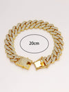 Hip Hop Geometric Rhombus Full Diamond Cuban Chain Necklace Fashion Unisex Statement Jewelry