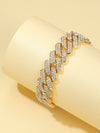 Hip Hop Geometric Rhombus Full Diamond Cuban Chain Necklace Fashion Unisex Statement Jewelry