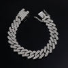 Hip Hop Geometric Rhombus Full Diamond Cuban Chain Necklace Fashion Unisex Statement Jewelry