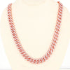 Hip Hop Geometric Rhombus Full Diamond Cuban Chain Necklace Fashion Unisex Statement Jewelry