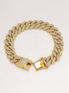 Hip Hop Geometric Rhombus Full Diamond Cuban Chain Necklace Fashion Unisex Statement Jewelry