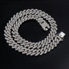Hip Hop Geometric Rhombus Full Diamond Cuban Chain Necklace Fashion Unisex Statement Jewelry