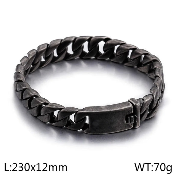 Hip-Hop Geometric Solid Color 304 Stainless Steel 18K Gold Plated Men'S Bracelets Necklace