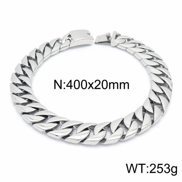 Hip-Hop Geometric Solid Color 304 Stainless Steel 18K Gold Plated Men'S Bracelets Necklace