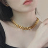 Hip-Hop Geometric Solid Color Titanium Steel Necklace 1 Piece