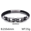 Hip-Hop Geometric 304 Stainless Steel Leather Braid 18K Gold Plated Men'S Bracelets