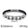 Hip-Hop Geometric 304 Stainless Steel Leather Braid 18K Gold Plated Men'S Bracelets