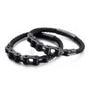 Hip-Hop Geometric 304 Stainless Steel Leather Braid 18K Gold Plated Men'S Bracelets