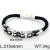 Hip-Hop Geometric 304 Stainless Steel Leather Braid 18K Gold Plated Men'S Bracelets