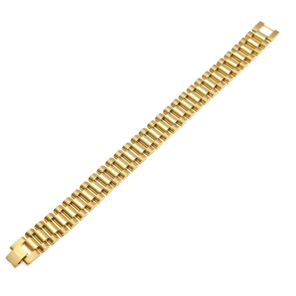 Hip Hop Geometric Stainless Steel Strap Bracelet For Men And Unisex Punk Electroplated Gun Black Watch Chain Style Jewelry