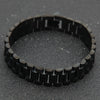 Hip Hop Geometric Stainless Steel Strap Bracelet For Men And Unisex Punk Electroplated Gun Black Watch Chain Style Jewelry
