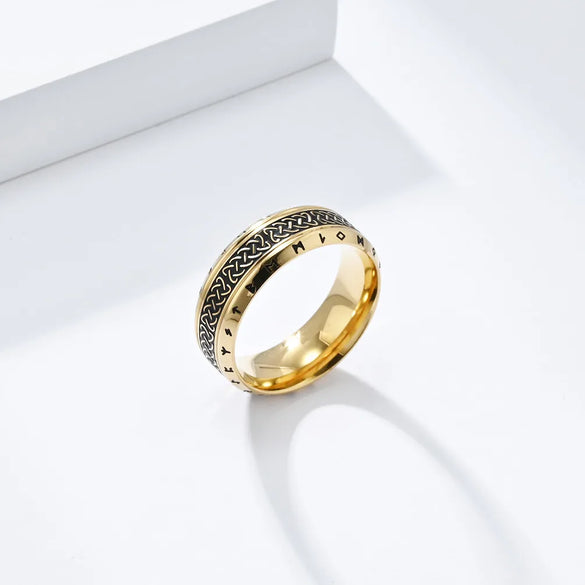 Hip-Hop Geometric Titanium Steel Polishing Plating Unisex Rings